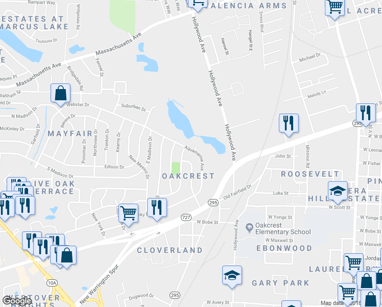 map of restaurants, bars, coffee shops, grocery stores, and more near 234 Aquamarine Avenue in Pensacola