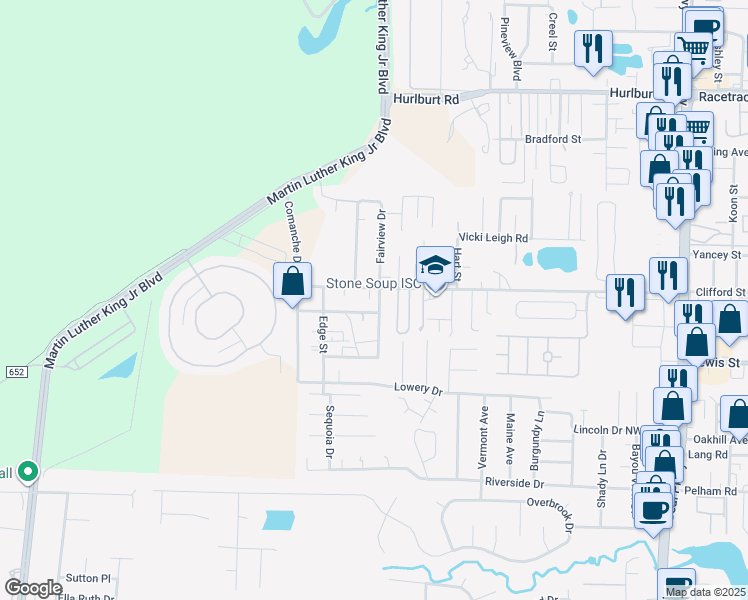 map of restaurants, bars, coffee shops, grocery stores, and more near 800 Fairview Drive in Fort Walton Beach