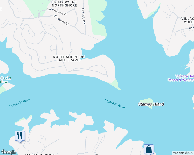map of restaurants, bars, coffee shops, grocery stores, and more near 6400 Lantern View Drive in Jonestown