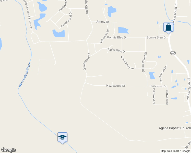 map of restaurants, bars, coffee shops, grocery stores, and more near Mulberry Drive in Denham Springs