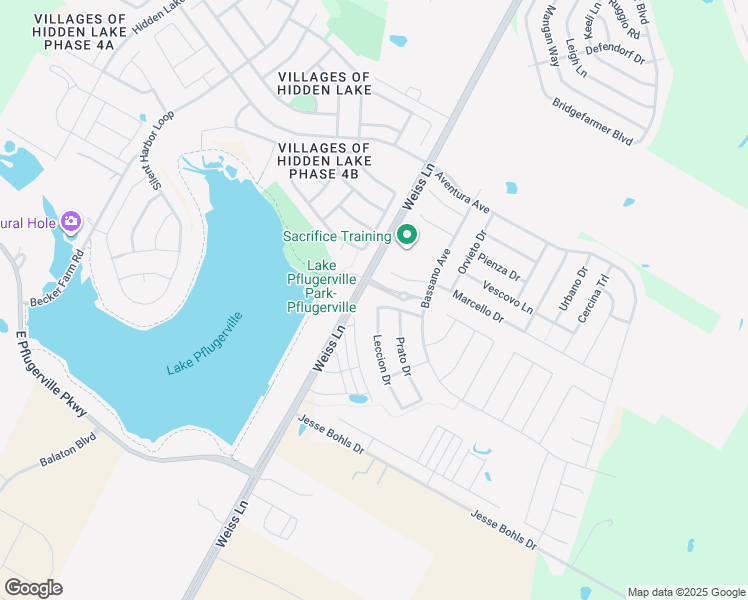 map of restaurants, bars, coffee shops, grocery stores, and more near 18124 Leccion Drive in Pflugerville