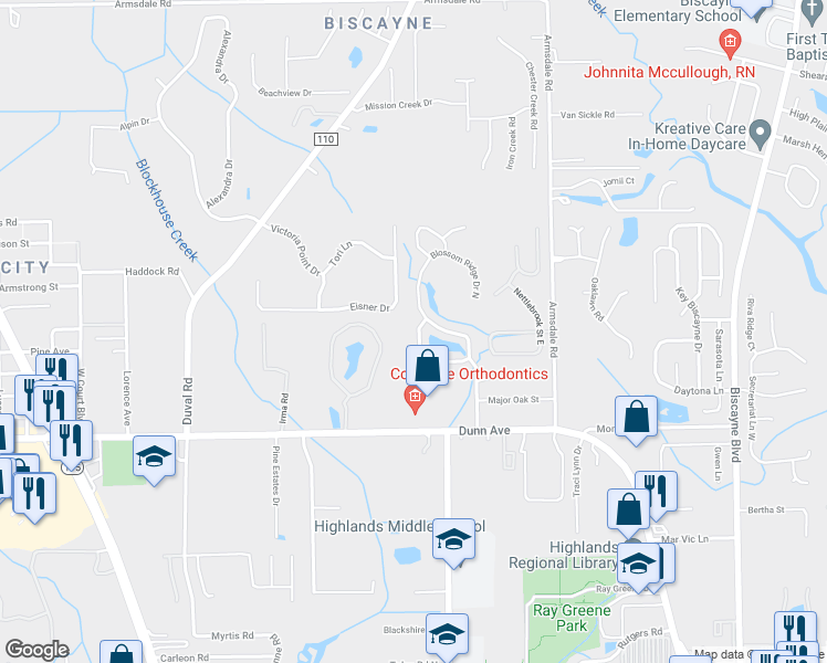 map of restaurants, bars, coffee shops, grocery stores, and more near 11338 Island Shore Drive West in Jacksonville