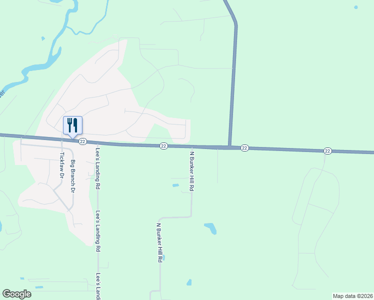 map of restaurants, bars, coffee shops, grocery stores, and more near 39941 North Bunker Hill Road in Ponchatoula