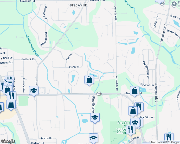 map of restaurants, bars, coffee shops, grocery stores, and more near 11396 Blossom Ridge Drive in Jacksonville