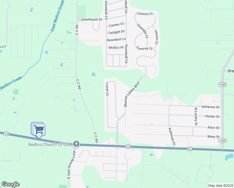 map of restaurants, bars, coffee shops, grocery stores, and more near 28420 Loiret Court in Ponchatoula