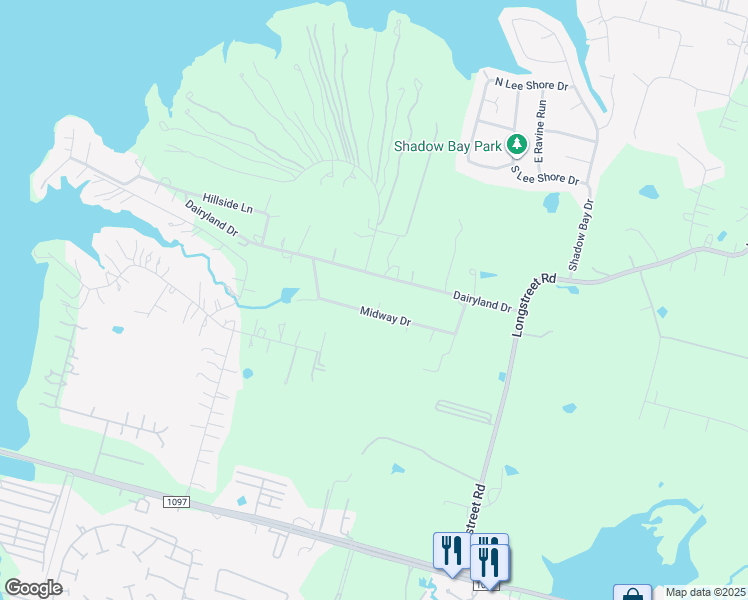 map of restaurants, bars, coffee shops, grocery stores, and more near 13815 Midway Drive in Willis