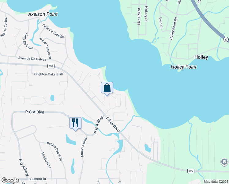 map of restaurants, bars, coffee shops, grocery stores, and more near 7200 Majestic Boulevard in Navarre