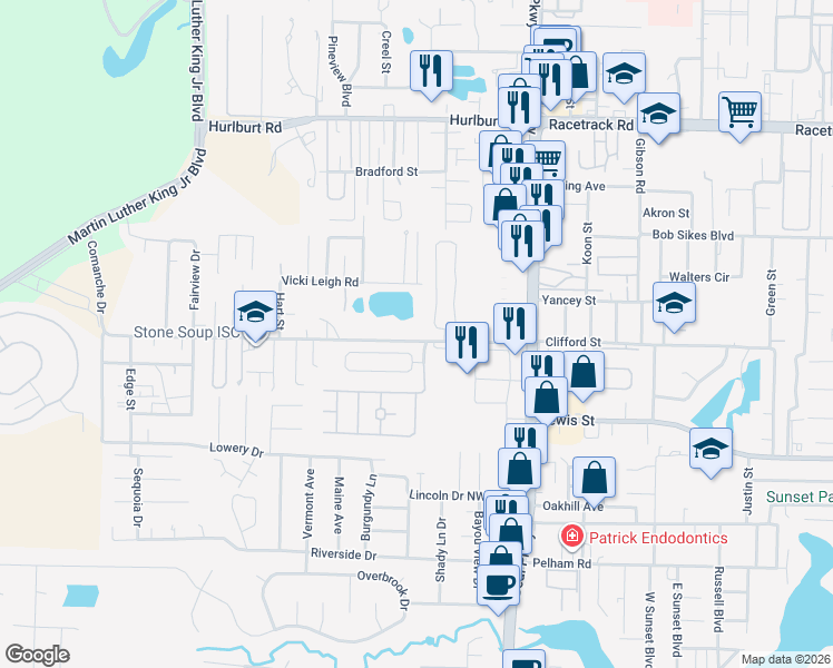 map of restaurants, bars, coffee shops, grocery stores, and more near 211 Carmel Drive in Fort Walton Beach