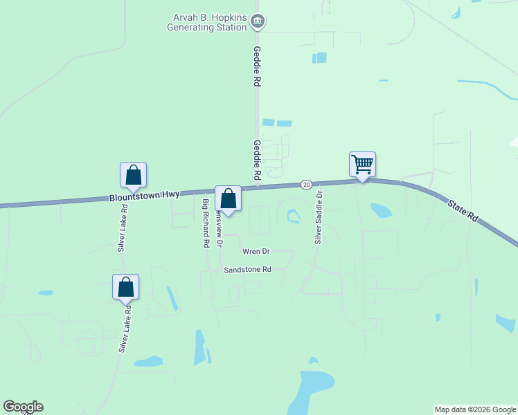 map of restaurants, bars, coffee shops, grocery stores, and more near 1854 Banberry Way in Tallahassee