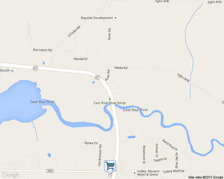 map of restaurants, bars, coffee shops, grocery stores, and more near 8509 Dinosaur Road in Navarre