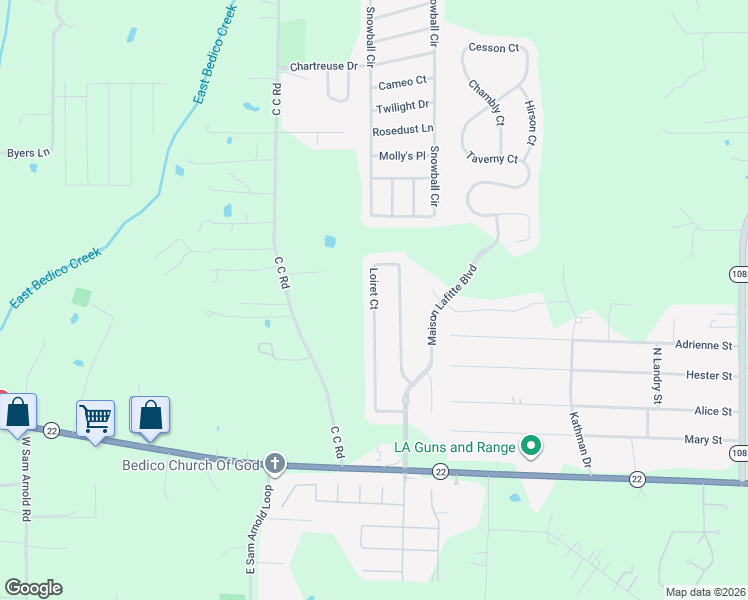 map of restaurants, bars, coffee shops, grocery stores, and more near 28158 Loiret Court in Ponchatoula