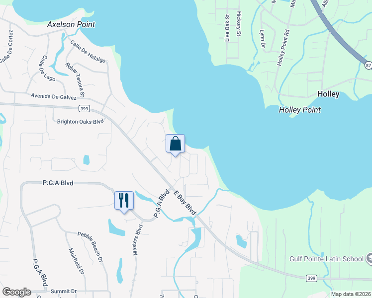 map of restaurants, bars, coffee shops, grocery stores, and more near 7208 Majestic Boulevard in Navarre