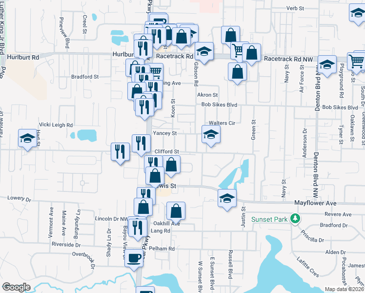 map of restaurants, bars, coffee shops, grocery stores, and more near 709 Ferguson Drive in Fort Walton Beach