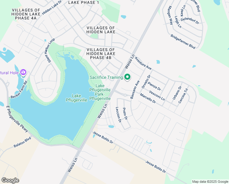 map of restaurants, bars, coffee shops, grocery stores, and more near 18124 Leccion Drive in Pflugerville