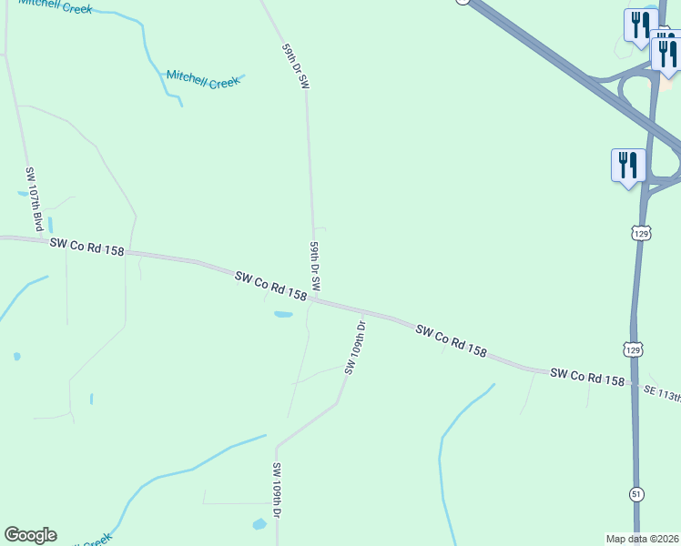 map of restaurants, bars, coffee shops, grocery stores, and more near 8072 Southwest Co Road 158 in Jasper