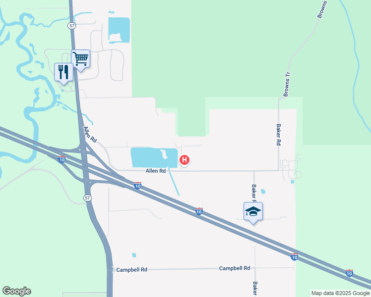 map of restaurants, bars, coffee shops, grocery stores, and more near 6918 E Lake Rd in Vancleave