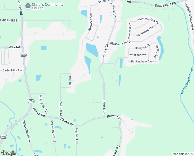 map of restaurants, bars, coffee shops, grocery stores, and more near 25875 John L Lane in Denham Springs