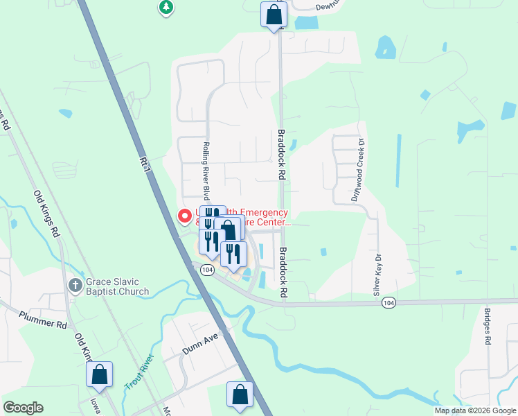 map of restaurants, bars, coffee shops, grocery stores, and more near 6735 Salt Pond Drive North in Jacksonville