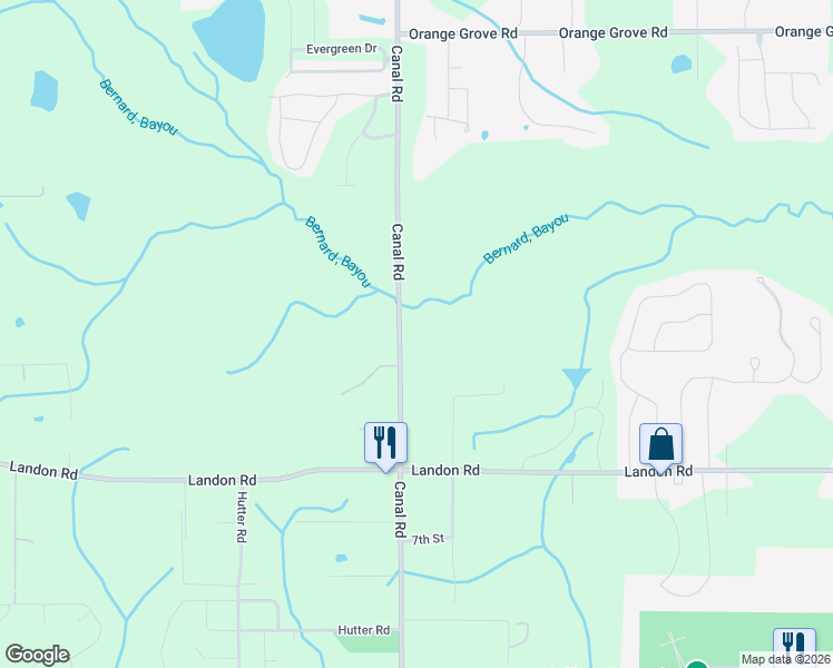 map of restaurants, bars, coffee shops, grocery stores, and more near 11036 Canal Road in Gulfport