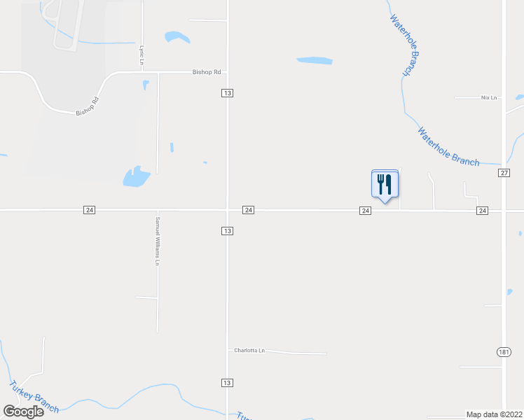 map of restaurants, bars, coffee shops, grocery stores, and more near County Road 24 in Fairhope