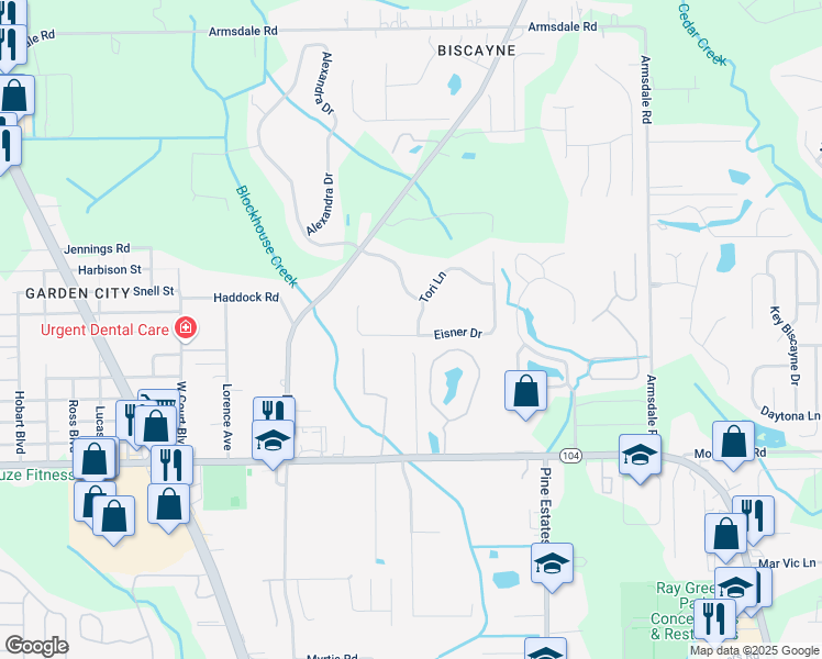 map of restaurants, bars, coffee shops, grocery stores, and more near 11436 Tori Lane in Jacksonville