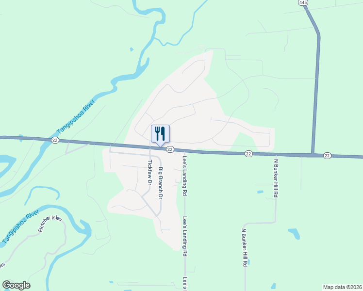 map of restaurants, bars, coffee shops, grocery stores, and more near 23788 Louisiana 22 in Ponchatoula