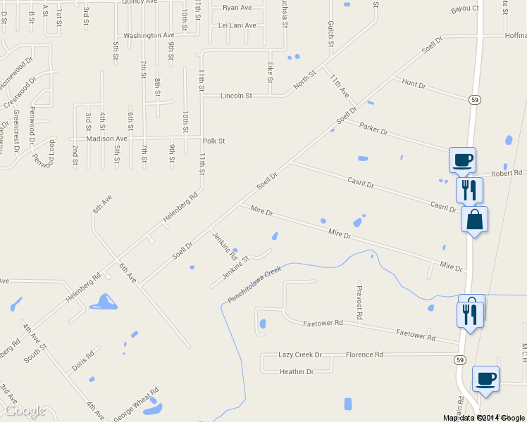 map of restaurants, bars, coffee shops, grocery stores, and more near 21093 Mire Dr in Abita Springs
