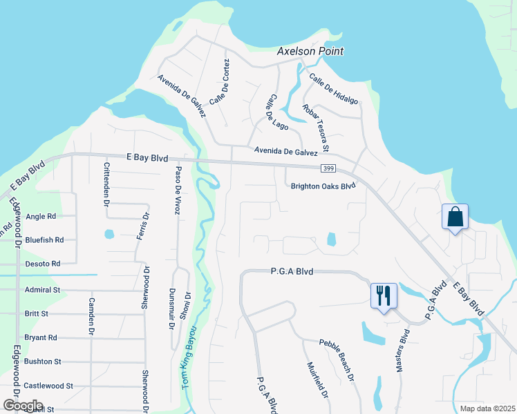map of restaurants, bars, coffee shops, grocery stores, and more near 2864 Winners Circle Drive in Navarre