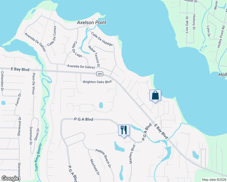 map of restaurants, bars, coffee shops, grocery stores, and more near 7082 Calle Ponce De Leon in Navarre