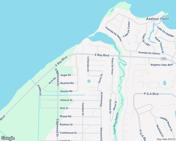 map of restaurants, bars, coffee shops, grocery stores, and more near 3030 Crittenden Drive in Navarre