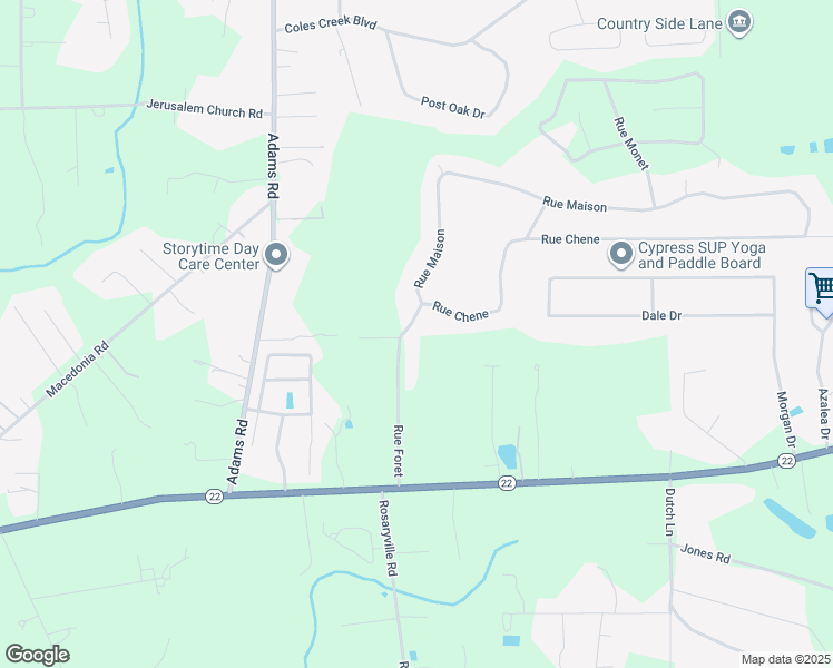 map of restaurants, bars, coffee shops, grocery stores, and more near 40202 Rue Foret in Ponchatoula