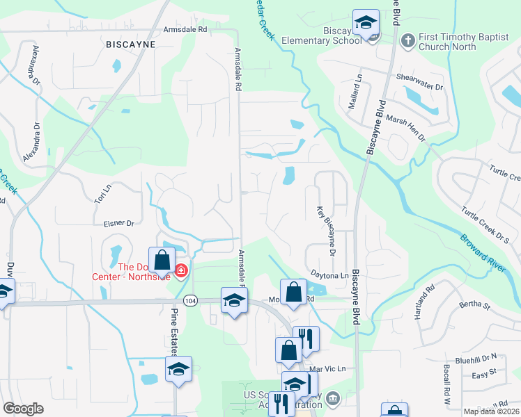 map of restaurants, bars, coffee shops, grocery stores, and more near 2019 Oakton Court in Jacksonville