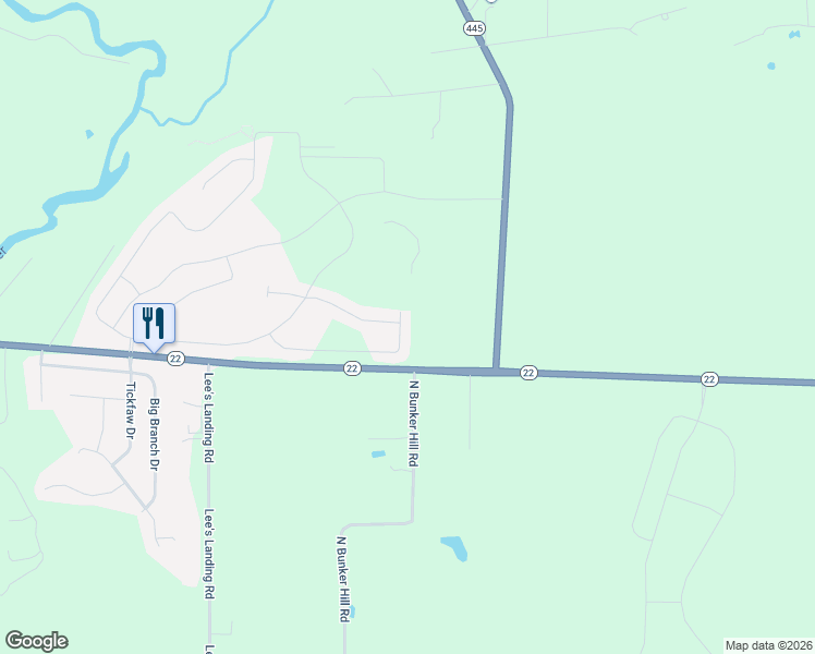 map of restaurants, bars, coffee shops, grocery stores, and more near 39941 North Bunker Hill Road in Ponchatoula