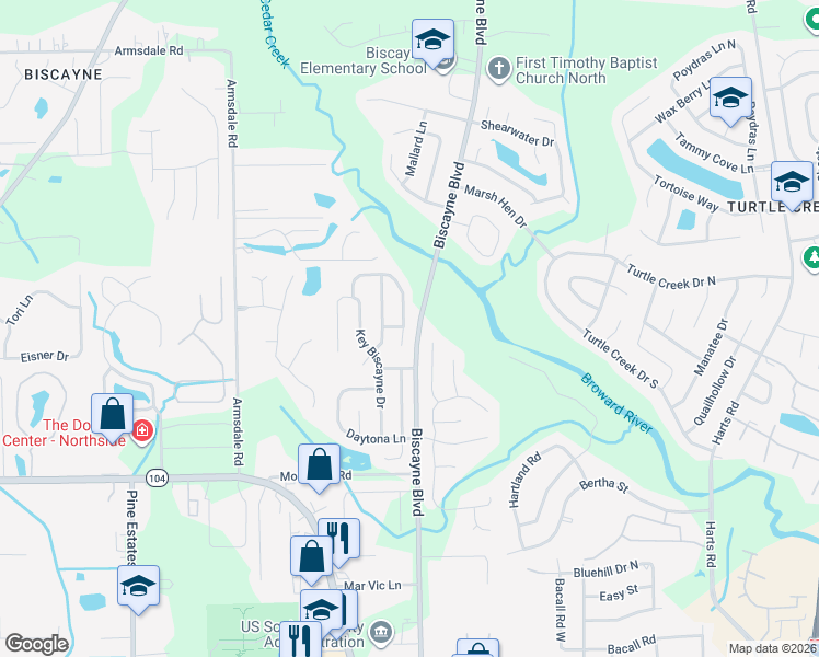 map of restaurants, bars, coffee shops, grocery stores, and more near 11579 Longwood Key Drive East in Jacksonville