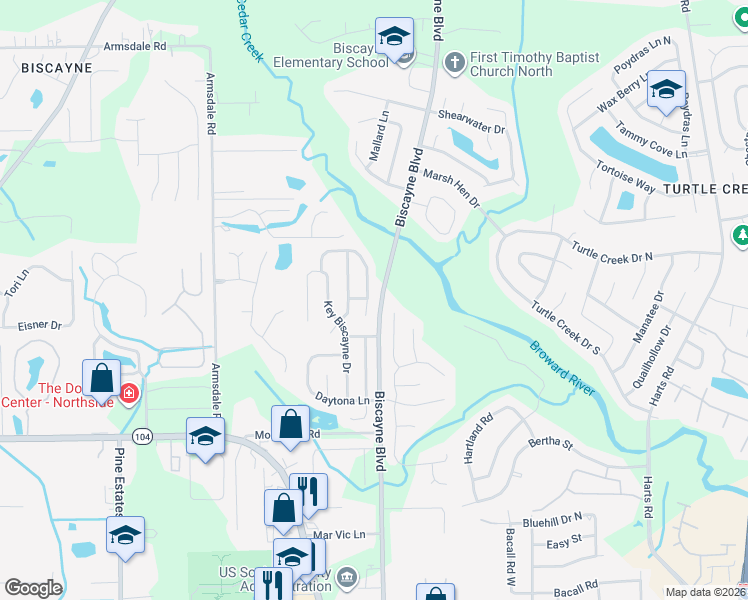 map of restaurants, bars, coffee shops, grocery stores, and more near 11579 Longwood Key Drive East in Jacksonville