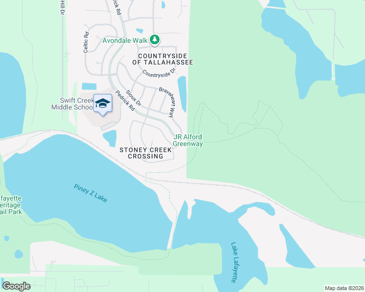 map of restaurants, bars, coffee shops, grocery stores, and more near 1256 Stony Creek Way in Tallahassee