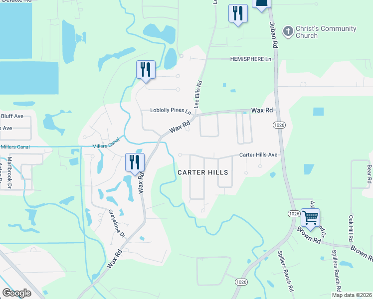 map of restaurants, bars, coffee shops, grocery stores, and more near 10151 Carter Hills Avenue in Denham Springs