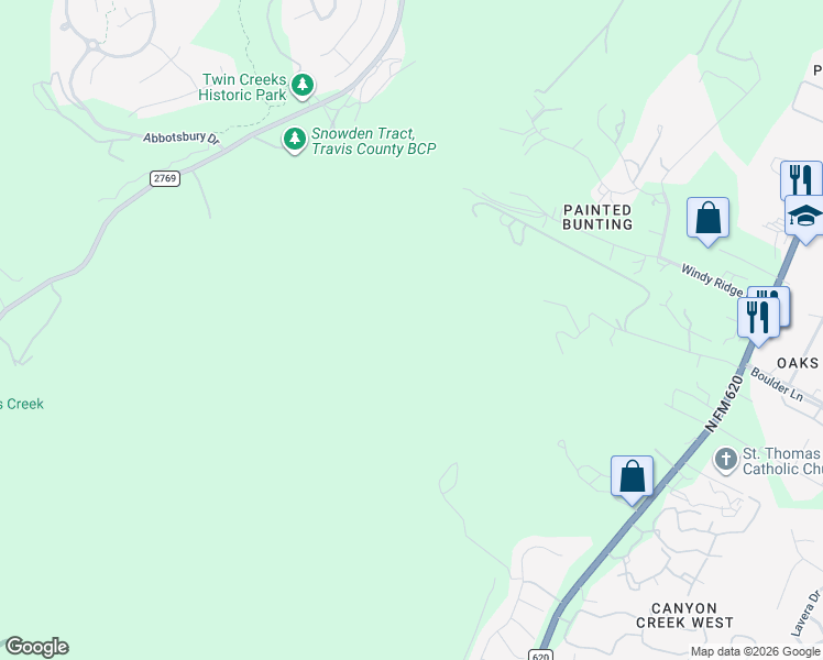 map of restaurants, bars, coffee shops, grocery stores, and more near 12029 Buckner Road in Austin