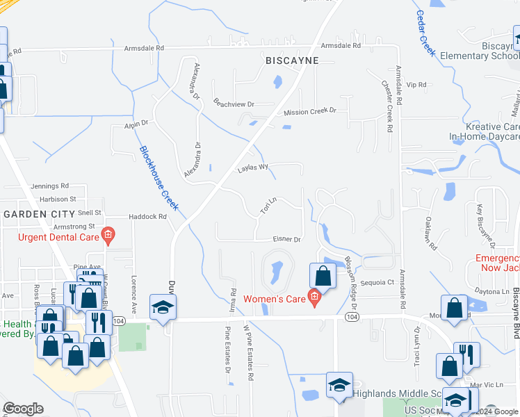 map of restaurants, bars, coffee shops, grocery stores, and more near 11484 Tori Lane in Jacksonville