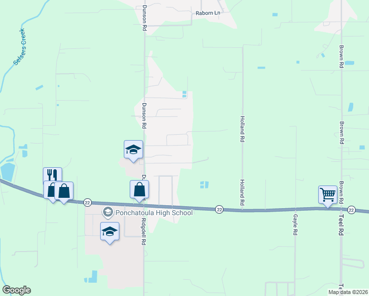 map of restaurants, bars, coffee shops, grocery stores, and more near 40251 Pecan Allee Drive in Ponchatoula