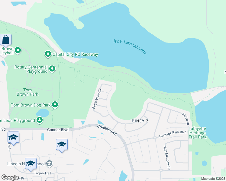 map of restaurants, bars, coffee shops, grocery stores, and more near 739 Eagle View Drive in Tallahassee