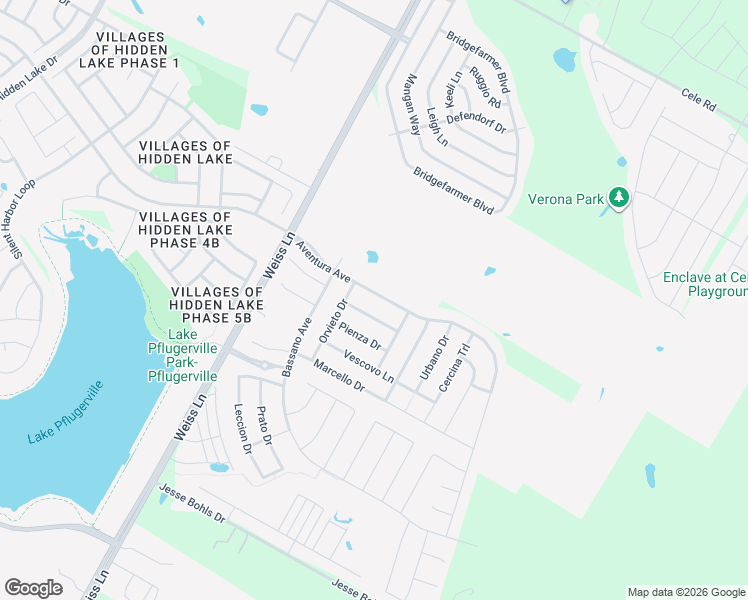 map of restaurants, bars, coffee shops, grocery stores, and more near 16400 Aventura Avenue in Pflugerville