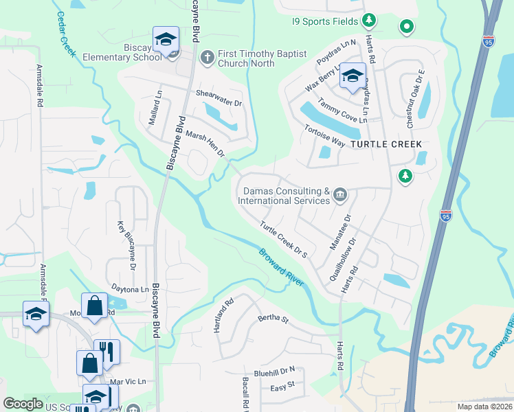 map of restaurants, bars, coffee shops, grocery stores, and more near 1248 Squirrel Lane South in Jacksonville