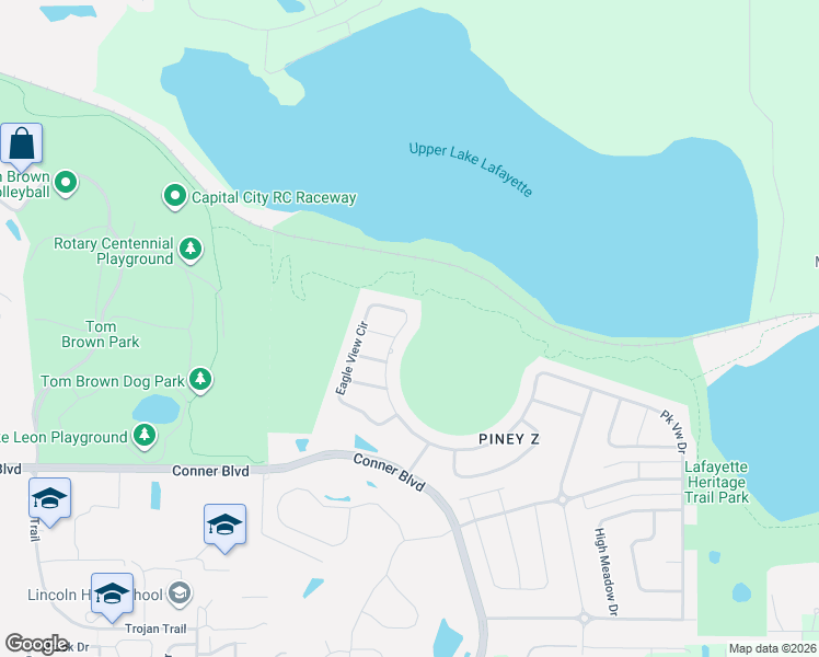 map of restaurants, bars, coffee shops, grocery stores, and more near 739 Eagle View Drive in Tallahassee