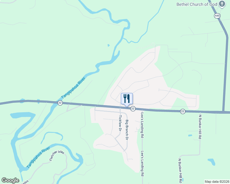 map of restaurants, bars, coffee shops, grocery stores, and more near 40073 Cypress View Road in Ponchatoula