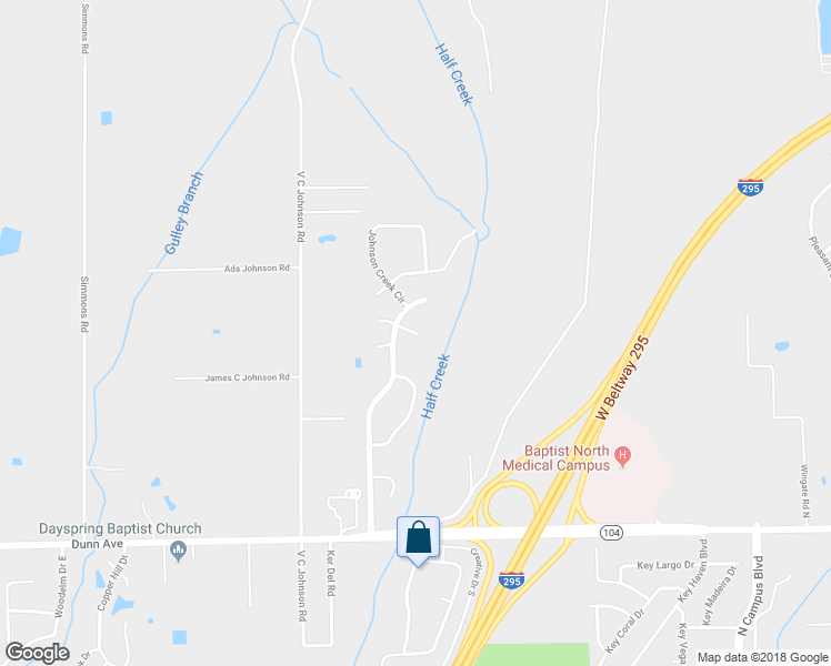 map of restaurants, bars, coffee shops, grocery stores, and more near 5145 Moose Creek Court in Jacksonville