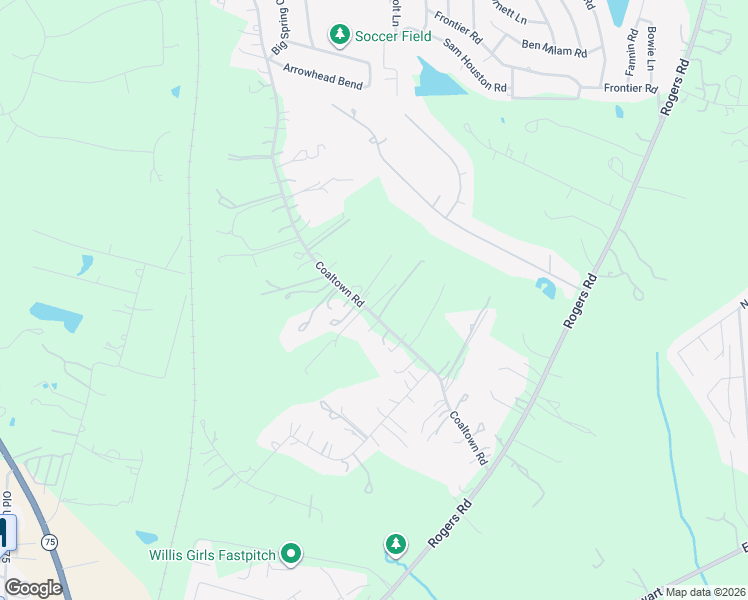 map of restaurants, bars, coffee shops, grocery stores, and more near 13900 Coaltown Road in Willis