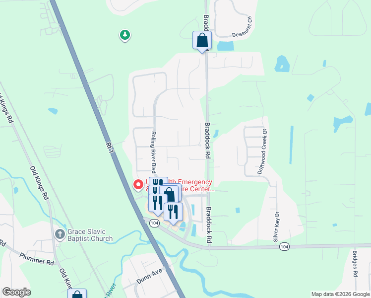 map of restaurants, bars, coffee shops, grocery stores, and more near 11594 Turtle Run Court in Jacksonville