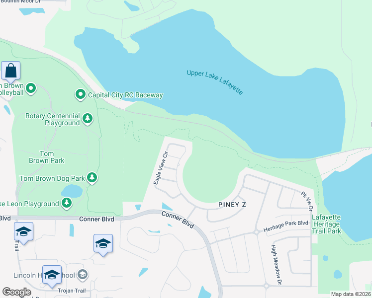 map of restaurants, bars, coffee shops, grocery stores, and more near 739 Eagle View Drive in Tallahassee