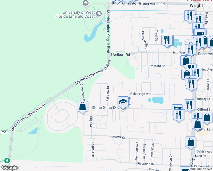 map of restaurants, bars, coffee shops, grocery stores, and more near 824 Fairview Drive in Fort Walton Beach